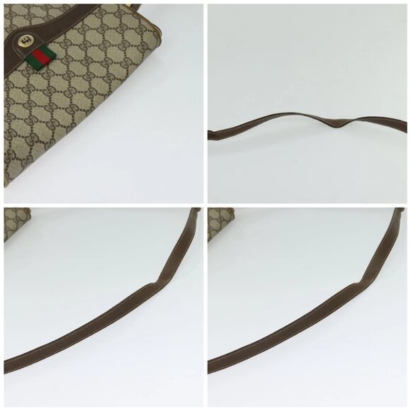 GUCCI GG Supreme Web Sherry Line Bag PVC Beige Gold 904 02 084 Auth 122223 - Picture 16 of 16